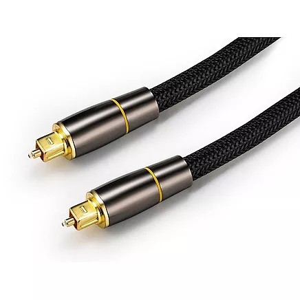 2 m pinums Toslink optiskais audio kabelis ar zelta savienotājiem