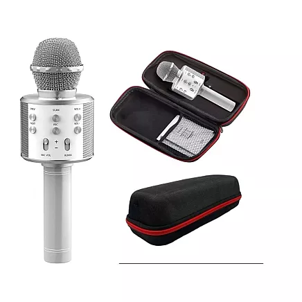 Wireless microphone bluetooth karaoke speaker round with case various modes