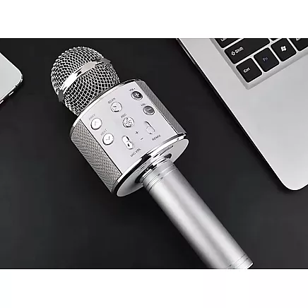 Wireless microphone bluetooth karaoke speaker round with case various modes