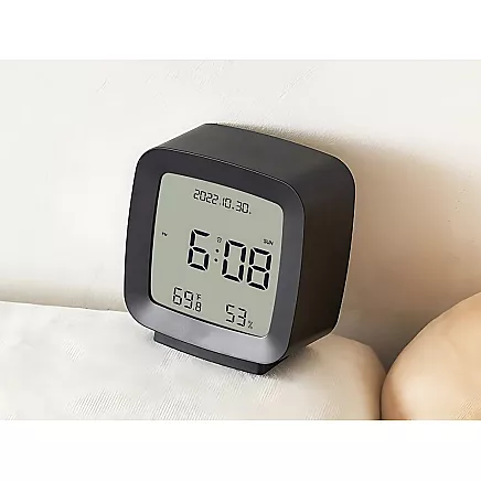 Alarm clock with date and temperature with snooze function lcd moisture in the air