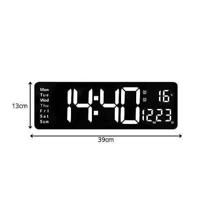 Electronic clock digital led pendant date temperature alarm clock days