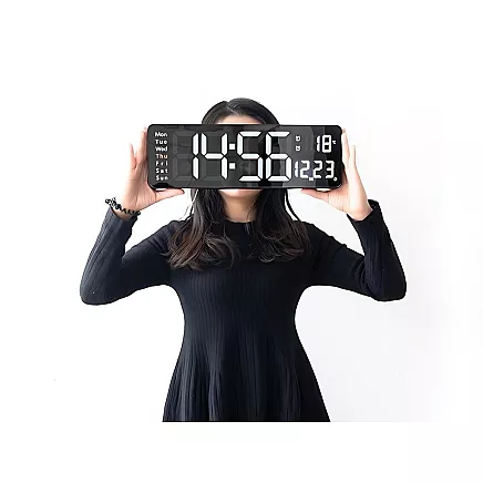 Electronic clock digital led pendant date temperature alarm clock days