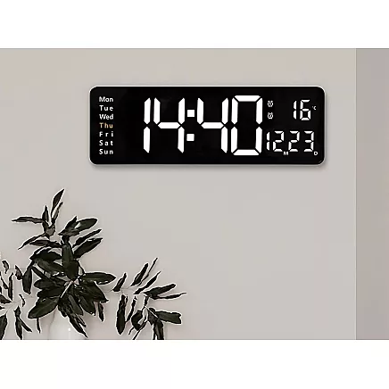 Electronic clock digital led pendant date temperature alarm clock days