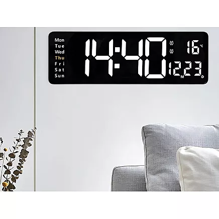 Electronic clock digital led pendant date temperature alarm clock days