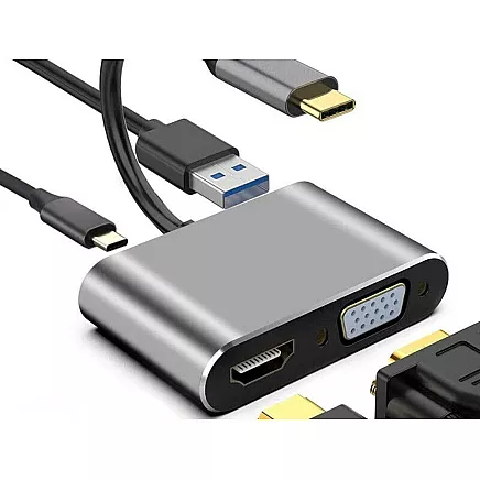 Adapter usb-c to hdmi 4k vga hub usb 3.0 usb-c power delivery adapter