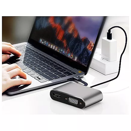 Adapter usb-c to hdmi 4k vga hub usb 3.0 usb-c power delivery adapter