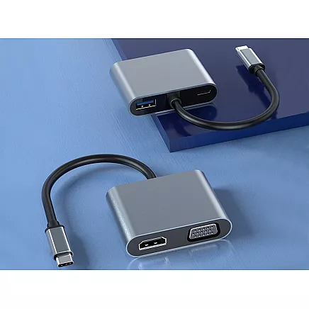 Adapter usb-c to hdmi 4k vga hub usb 3.0 usb-c power delivery adapter
