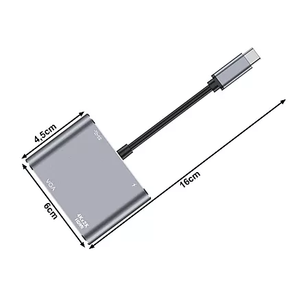 Adapter usb-c to hdmi 4k vga hub usb 3.0 usb-c power delivery adapter