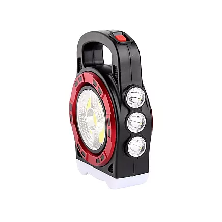 Solar torch portable rechargeable led light powerbank reflector power