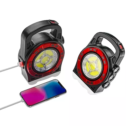 Solar torch portable rechargeable led light powerbank reflector power