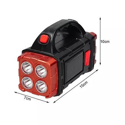 Solar torch portable rechargeable led cob powerbank floodlight