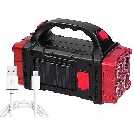 Solar torch portable rechargeable led cob powerbank floodlight