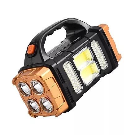 Solar torch portable rechargeable led cob powerbank floodlight