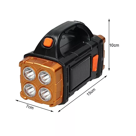 Solar torch portable rechargeable led cob powerbank floodlight