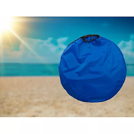 Pašizplešams pludmales telts ar UV aizsardzību, liels, zils