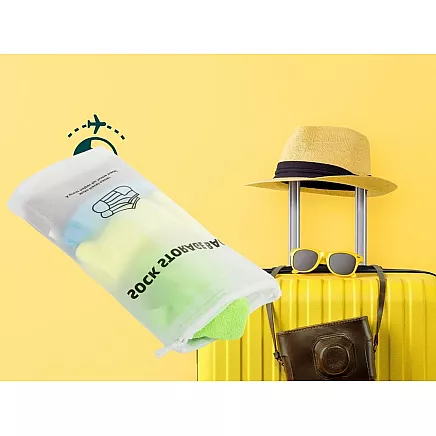 Ceļojumu zeķu soma – ūdensizturīgs organizators, puscaurspīdīgs