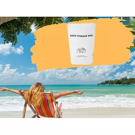 Ceļojumu zeķu soma – ūdensizturīgs organizators, puscaurspīdīgs