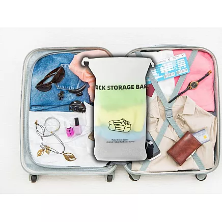 Ceļojumu zeķu soma – ūdensizturīgs organizators, puscaurspīdīgs