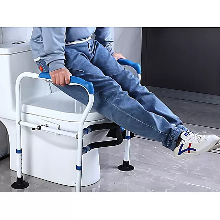 Toilet handle adjustable handrail stable for seniors