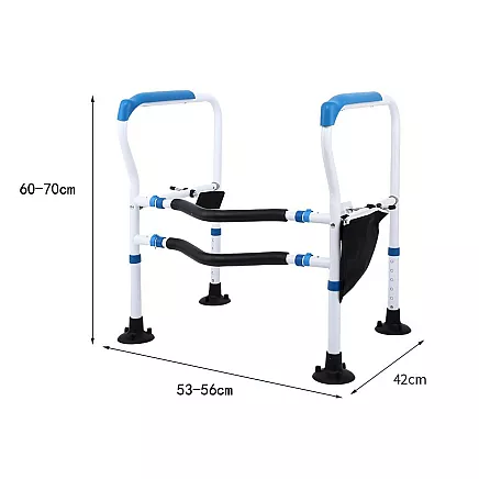 Toilet handle adjustable handrail stable for seniors