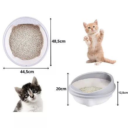 Open litter tray large solid with paddle and high rim