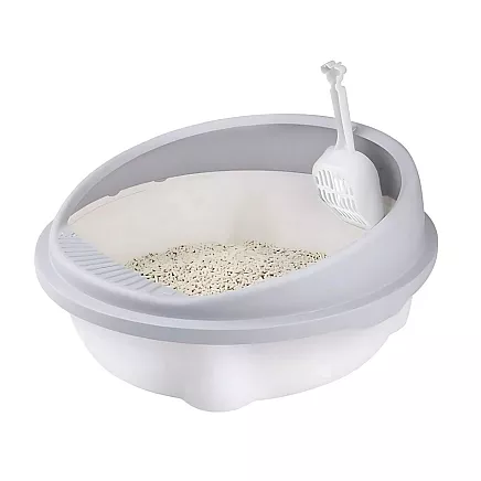 Open litter tray large solid with paddle and high rim