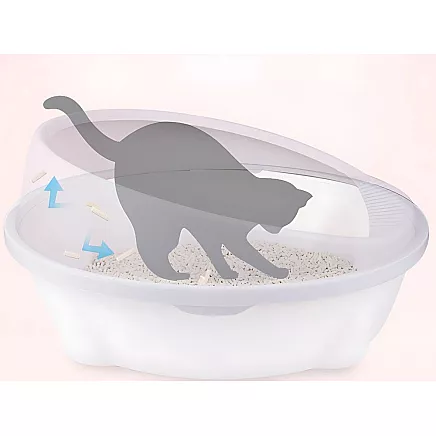 Open litter tray large solid with paddle and high rim