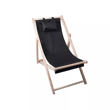 Wooden deckchair beach chairs folding garden cushion beach chair