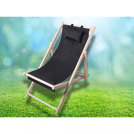 Wooden deckchair beach chairs folding garden cushion beach chair