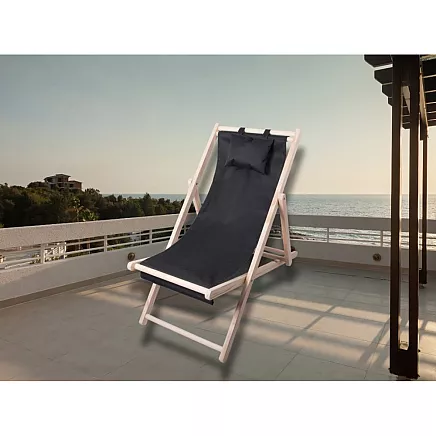 Wooden deckchair beach chairs folding garden cushion beach chair