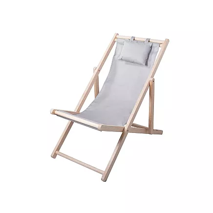 Wooden deckchair beach chairs folding garden cushion beach chair