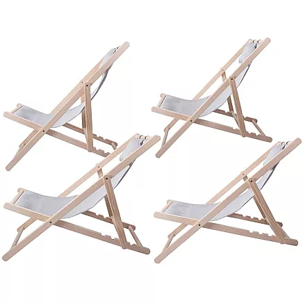 Wooden deckchair beach chairs folding garden cushion beach chair