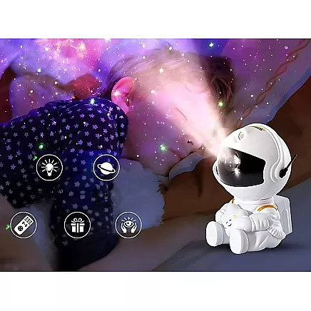 Astronauta zvaigžņu projektors ar tālvadības pulti