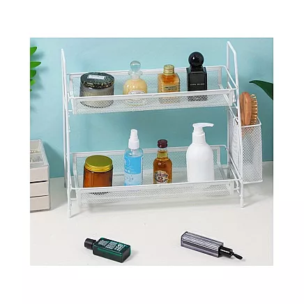 Kitchen shelf loft kitchen organiser two-storey stand with basket