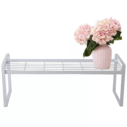 Metāla plaukts vienlīmeņu virtuves organizatora statīvs balts virtuvei