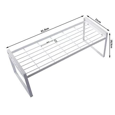 Metāla plaukts vienlīmeņu virtuves organizatora statīvs balts virtuvei