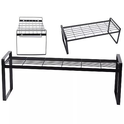 Metal shelf single tier kitchen organiser stand black for the kitchen