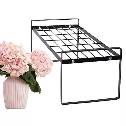 Metal shelf single tier kitchen organiser stand black for the kitchen