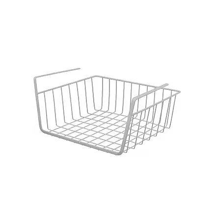 Hanging basket under shelf metal basket organiser kitchen basket white