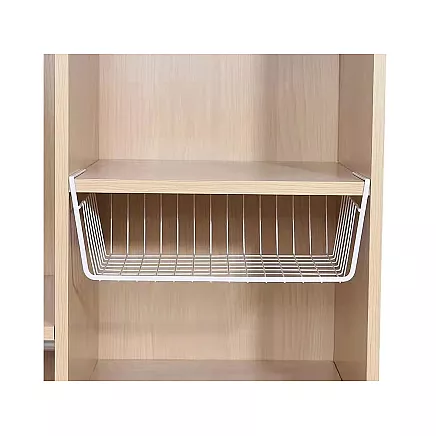 Hanging basket under shelf metal basket organiser kitchen basket white