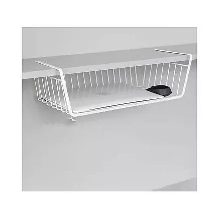 Hanging basket under shelf metal basket organiser kitchen basket white
