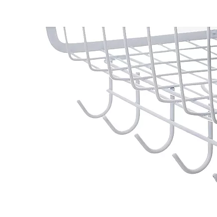 Metal basket under cabinet top 5 hooks paper holder