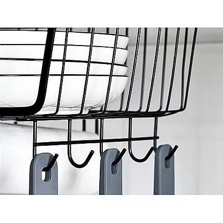 Metāla grozs, kas piekārts zem skapja augšas 5 āķi papīra turētājs