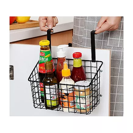Basket metal door-hung organiser kitchen hanging shelf