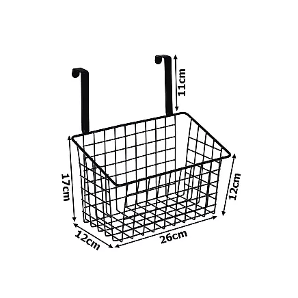 Basket metal door-hung organiser kitchen hanging shelf