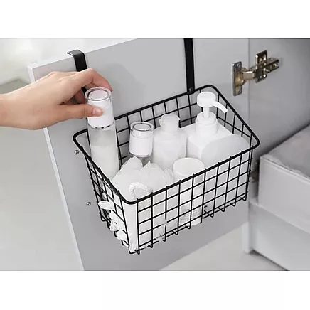 Basket metal door-hung organiser kitchen hanging shelf