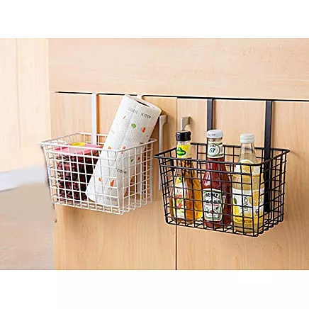 Basket metal door-hung organiser kitchen hanging shelf
