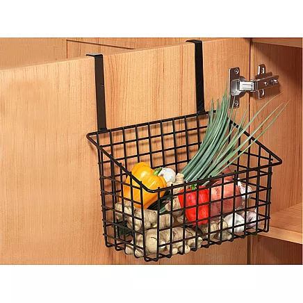 Basket metal door-hung organiser kitchen hanging shelf
