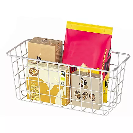 Hanging basket metal organiser hanging shelf white strong