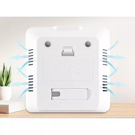 Thermometer weather station internal hygrometer clock battery lcd